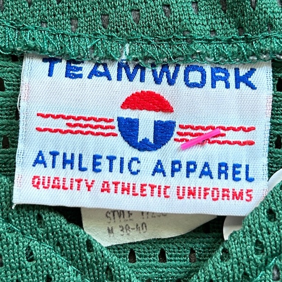 Teamwork Athletic Apparel Vintage Athletics Green Embroidered Jersey Size 38-40 - Picture 7 of 11